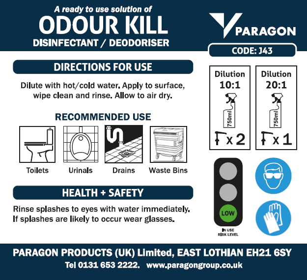 Label for Odour Kill