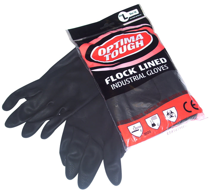 Optima Tough Black Rubber Gloves (Pair)